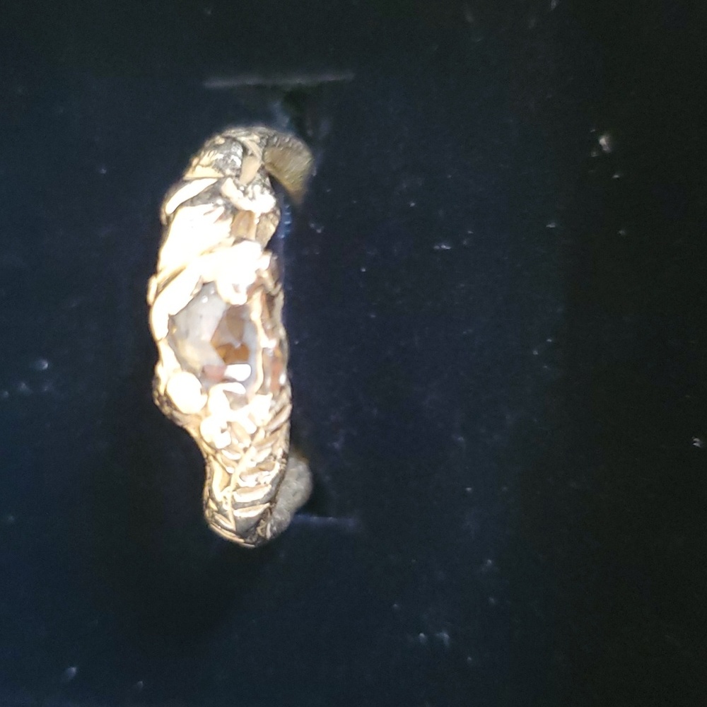 Chocolatey rose cut diamond ring in 14 karat gold
